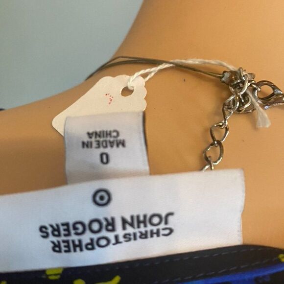 Floral Christopher John Rogers Dress for Target Pattern Blue Yellow - Sz 0 Twee - Picture 6 of 8